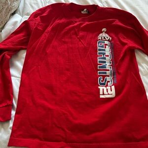 New NY Giants BOYS Superbowl  2012 XLVI Red Long Sleeve Extra Large t shirt